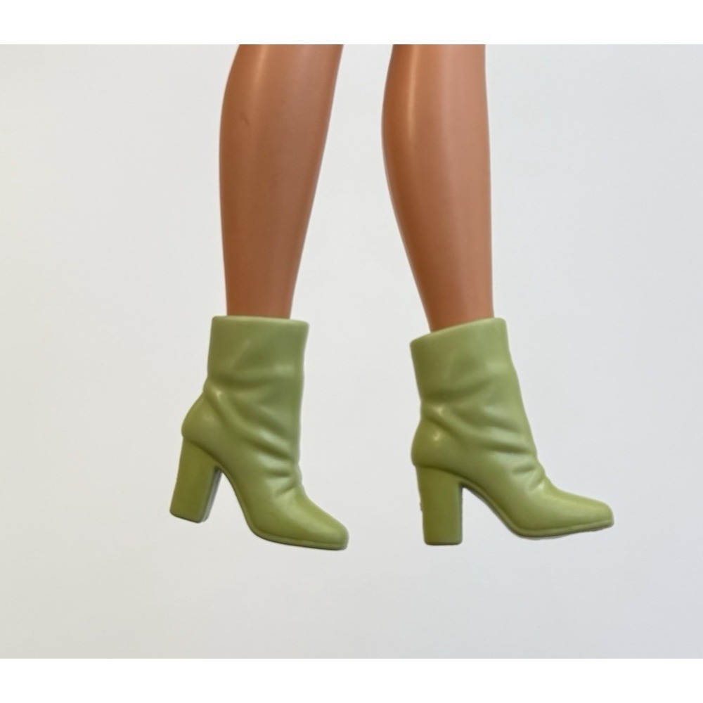 1999‎ Corduroy Cool Barbie/Teresa Doll Shoes-Sage Dusty Green Heel Ankle Boots